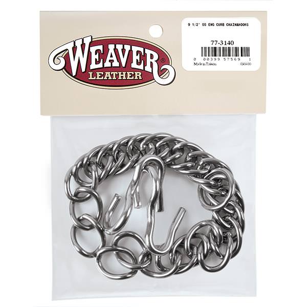 English Curb Chain with Hooks, Stainless Steel