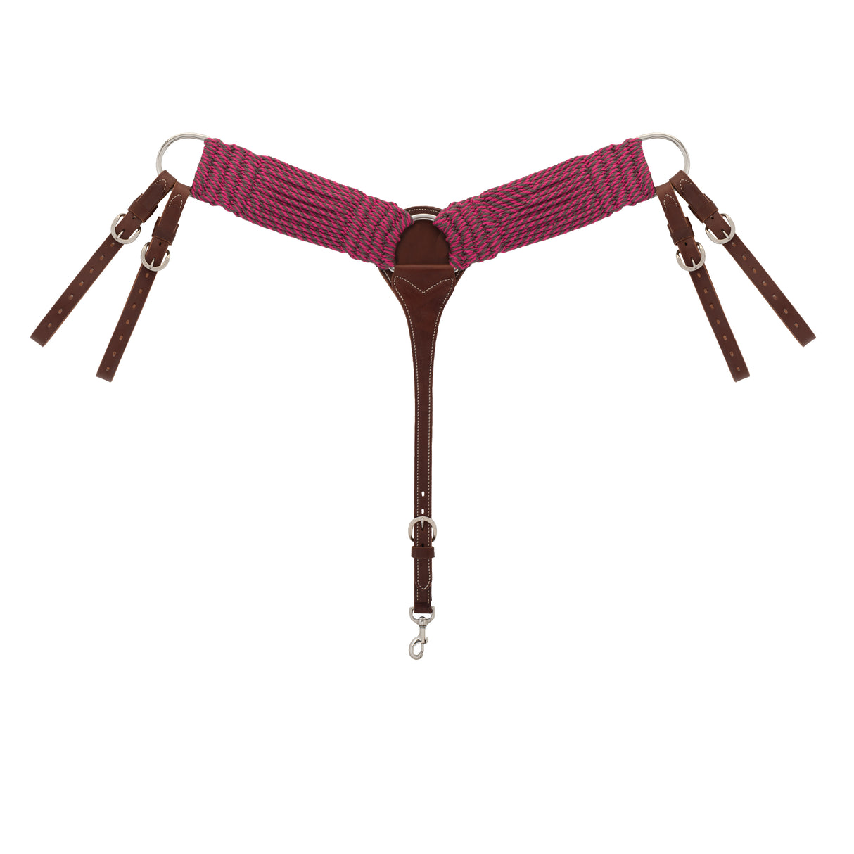 EcoLuxe™ Bamboo Roper Breast Collar, Raspberry/Charcoal