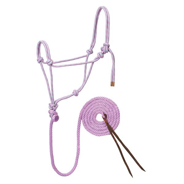 Diamond Braid Rope Halter and Lead, Lavender/Mint/Gray