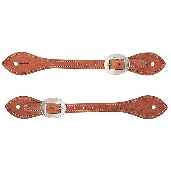 Mens Flared Harness Leather Spur Straps, Russet