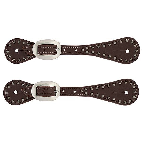 Youth Oiled Harness Leather Spur Straps with Spots