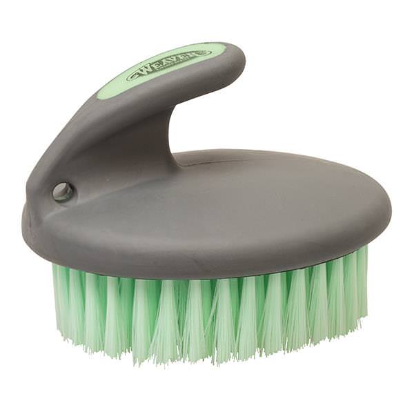 Palm-Held Face Brush with Soft Bristles, Mint/Gray