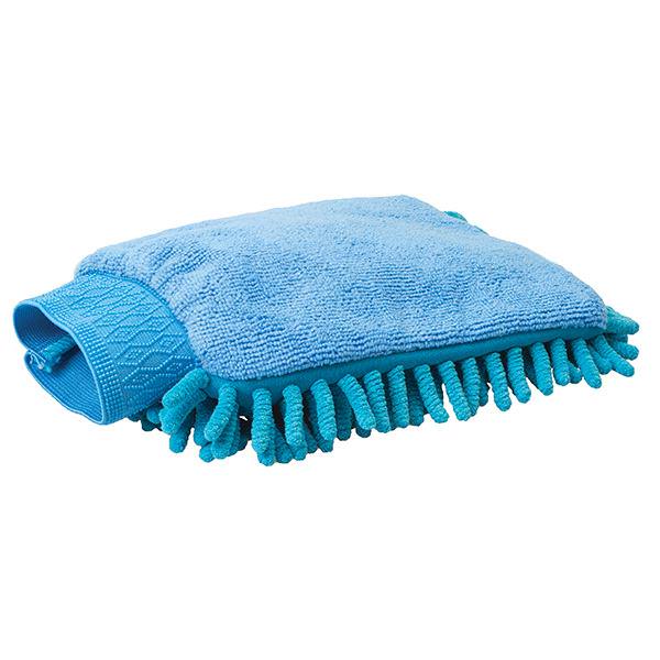 Mitt with Microfiber Fingers, Blue
