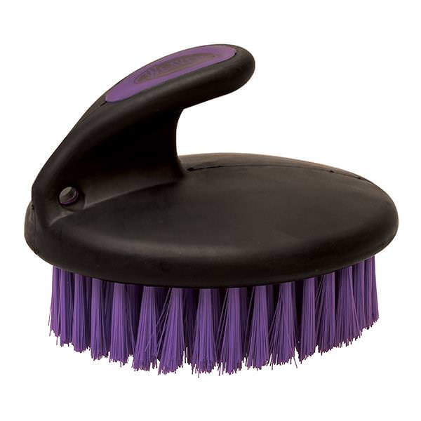 Palm-Held Face Brush with Soft Bristles, Purple/Black