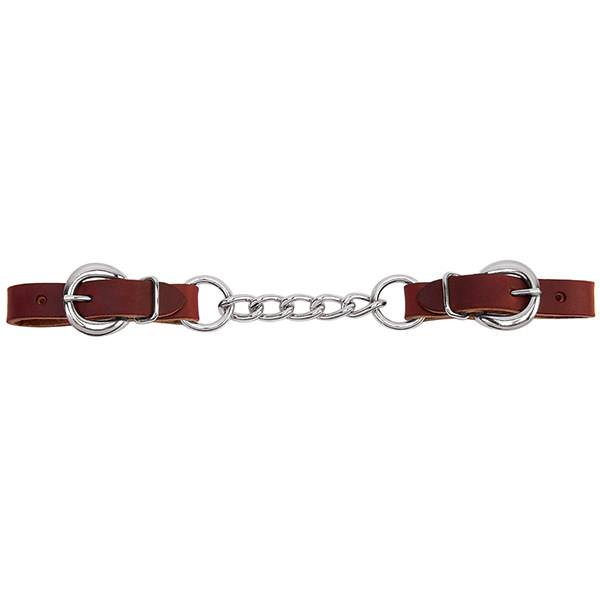 Latigo Leather Heavy-Duty 4-1/2" Single Link Chain Curb Strap