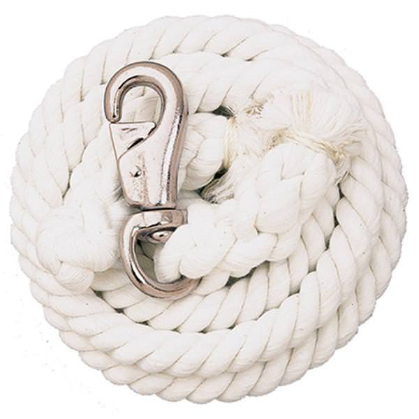 White Cotton Lead Rope with Nickel Plated Bull Snap