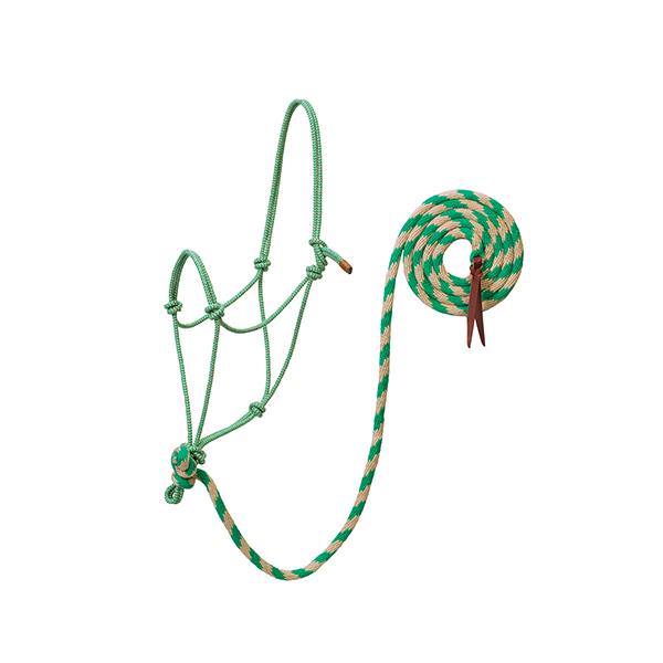EcoLuxe<sup>&trade;</sup> Rope Halter with 10 Lead, Tan/Kelly Green, Average Horse