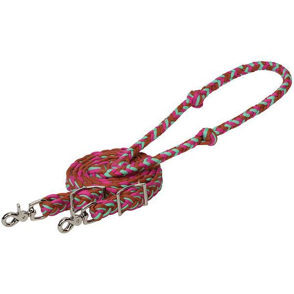 EcoLuxe<sup>™</sup> Bamboo Flat Barrel Reins, Rasp/Green/Cinnamon