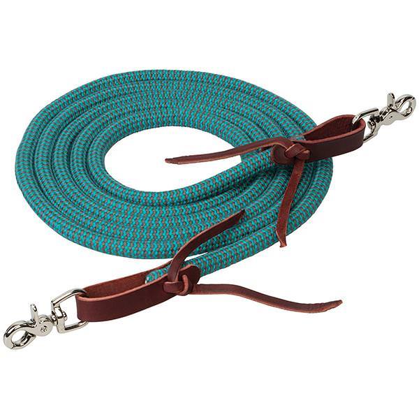 EcoLuxe<sup>&trade;</sup> Bamboo Round Trail Rein, Turquoise/Charcoal