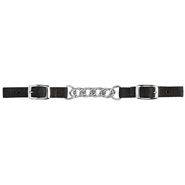 Nylon Curb Strap with 3-1/2" Flat Link Chain