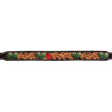 Painted Cactus Leather Dog Collar, 21" - 25", details