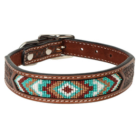 Beaded Aztec Dog Collar, front