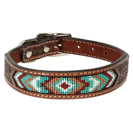 Beaded Aztec Dog Collar, front