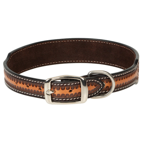 Floret Tooled Dog Collar, buckle