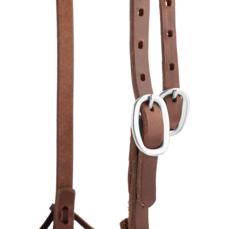 5/8" Oiled Hermann Oak Harness Leather Headstall with Single Cheek Buckle