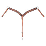 Turquoise Cross Tooled Floral Basketweave Contoured Breast Collar