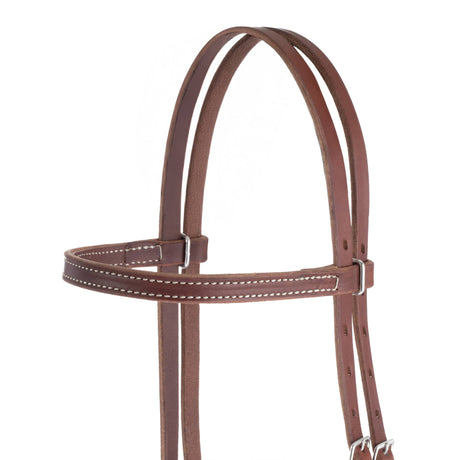 Harness Leather Browband Bridle with Single Cheek Buckle