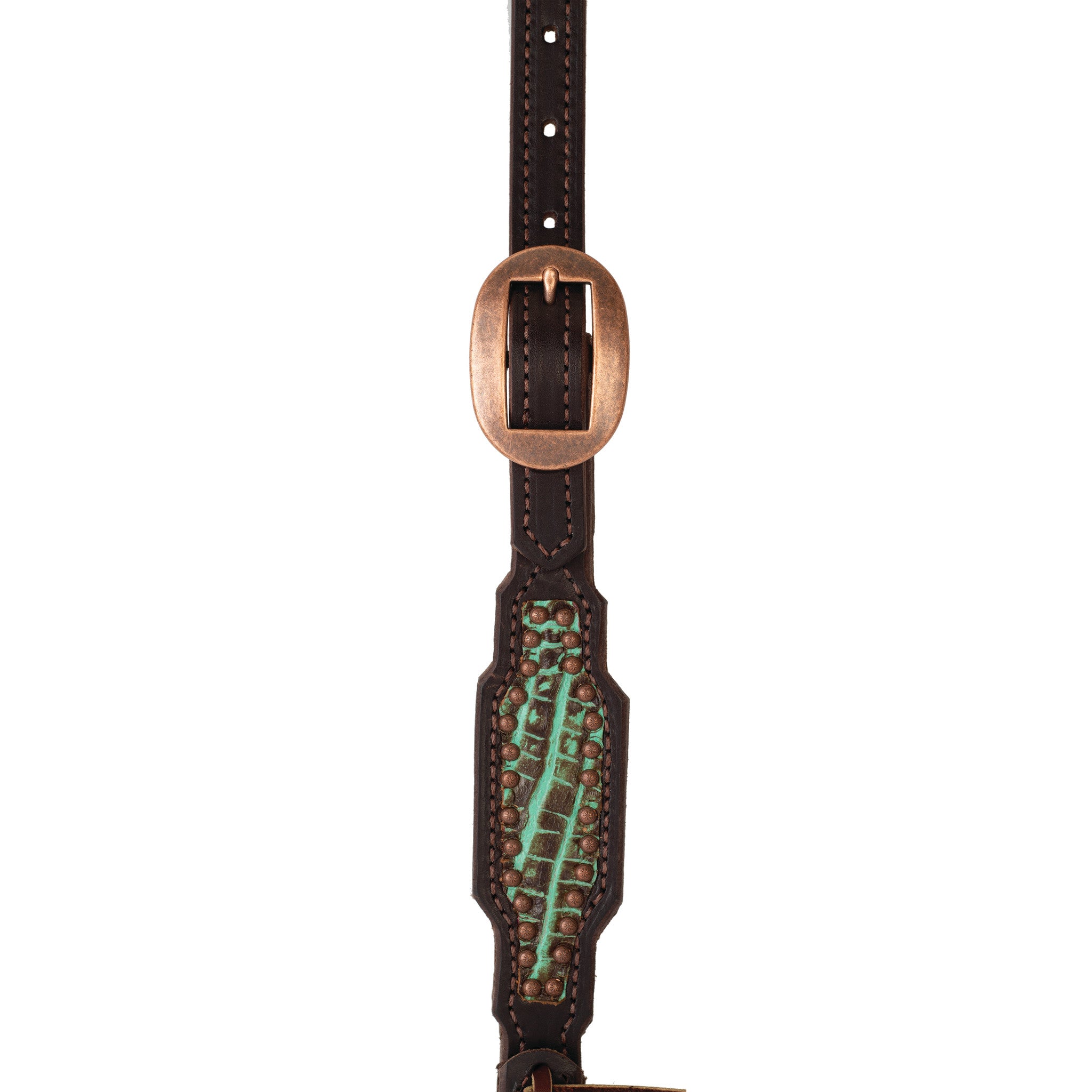 Turquoise Croc Headstall - Weaver Equine