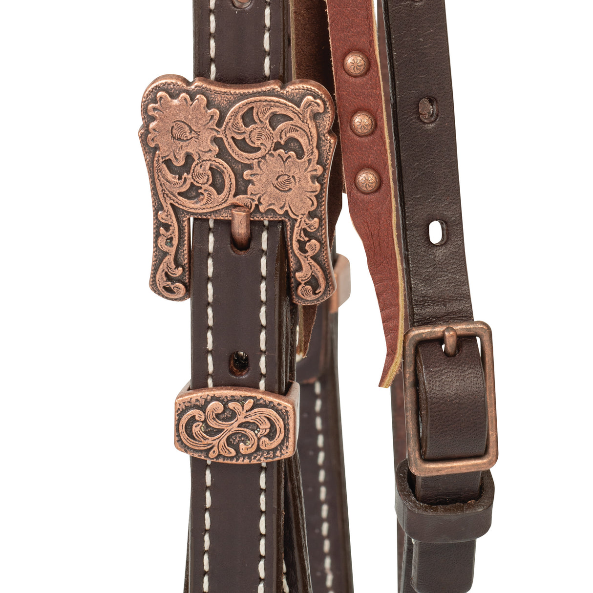 Western Outlaw Headstall, Copper Accents