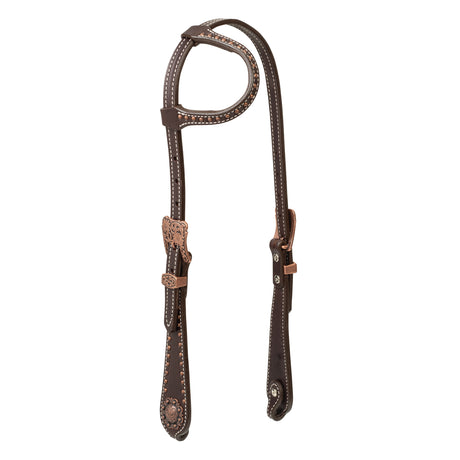 Western Outlaw Headstall, Copper Accents