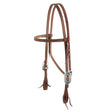 ProTack® Headstall with Designer Hardware, Turquoise Flower, Straight Browband