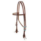 ProTack® Headstall with Designer Hardware, Turquoise Flower, Straight Browband