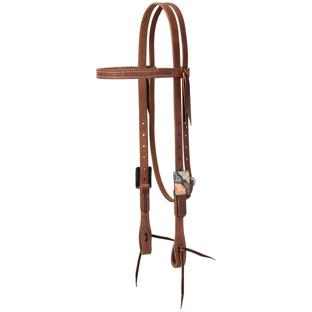 ProTack Headstall, Straight Brow, Copper Flower