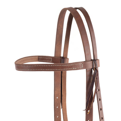 Oiled Hermann Oak Harness Leather Headstall with Designer Hardware
