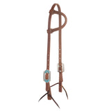ProTack® Headstall with Designer Hardware, Turquoise Flower, Sliding Ear