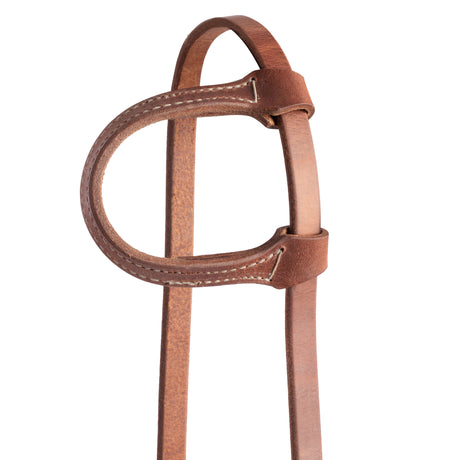 Oiled Hermann Oak Harness Leather Headstall with Designer Hardware