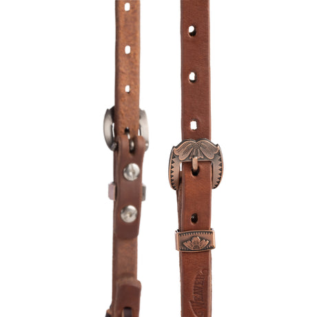 Oiled Hermann Oak Harness Leather Headstall with Designer Hardware