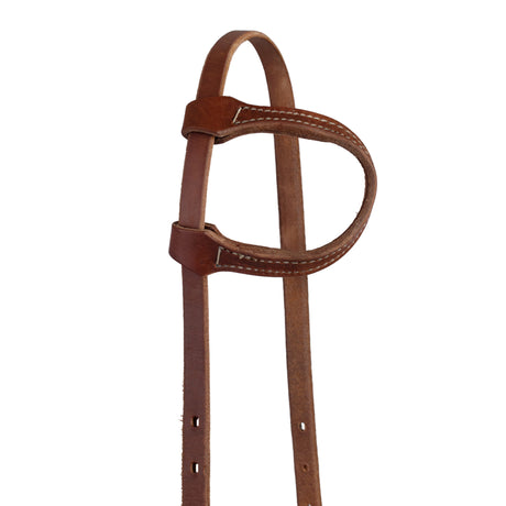 Oiled Hermann Oak Harness Leather Headstall with Designer Hardware