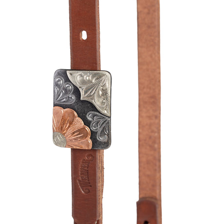 Oiled Hermann Oak Harness Leather Headstall with Designer Hardware