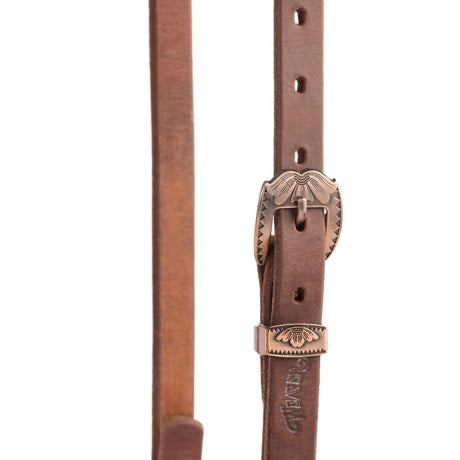 Oiled Hermann Oak Harness Leather Headstall with Designer Hardware