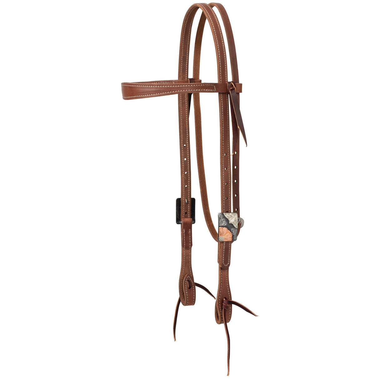 ProTack Headstall, Slim Brow, Copper Flower