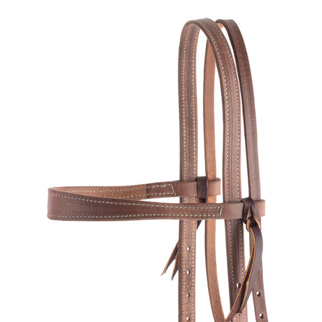 Oiled Hermann Oak Harness Leather Headstall with Designer Hardware