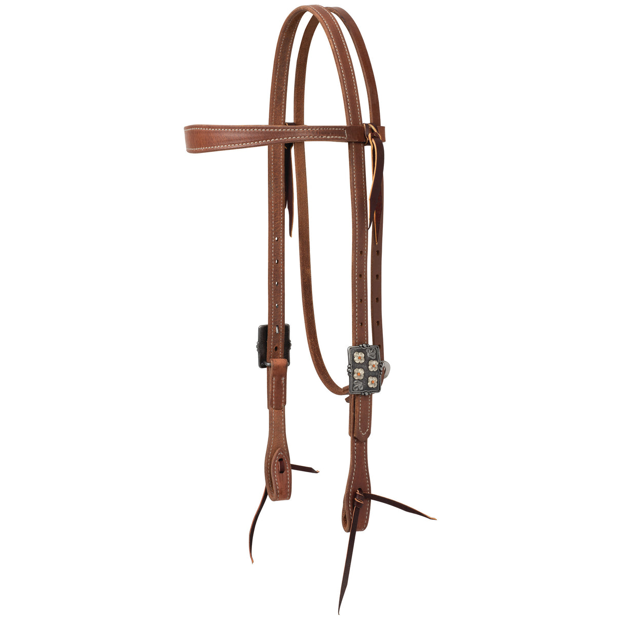 ProTack Headstall, Slim Brow, Silver Flower