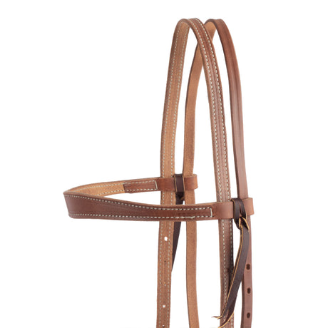 Oiled Hermann Oak Harness Leather Headstall with Designer Hardware
