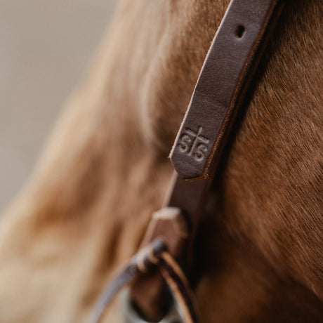 STS Ranch Signature Tack Harness Leather Browband Headstall, 3/4"