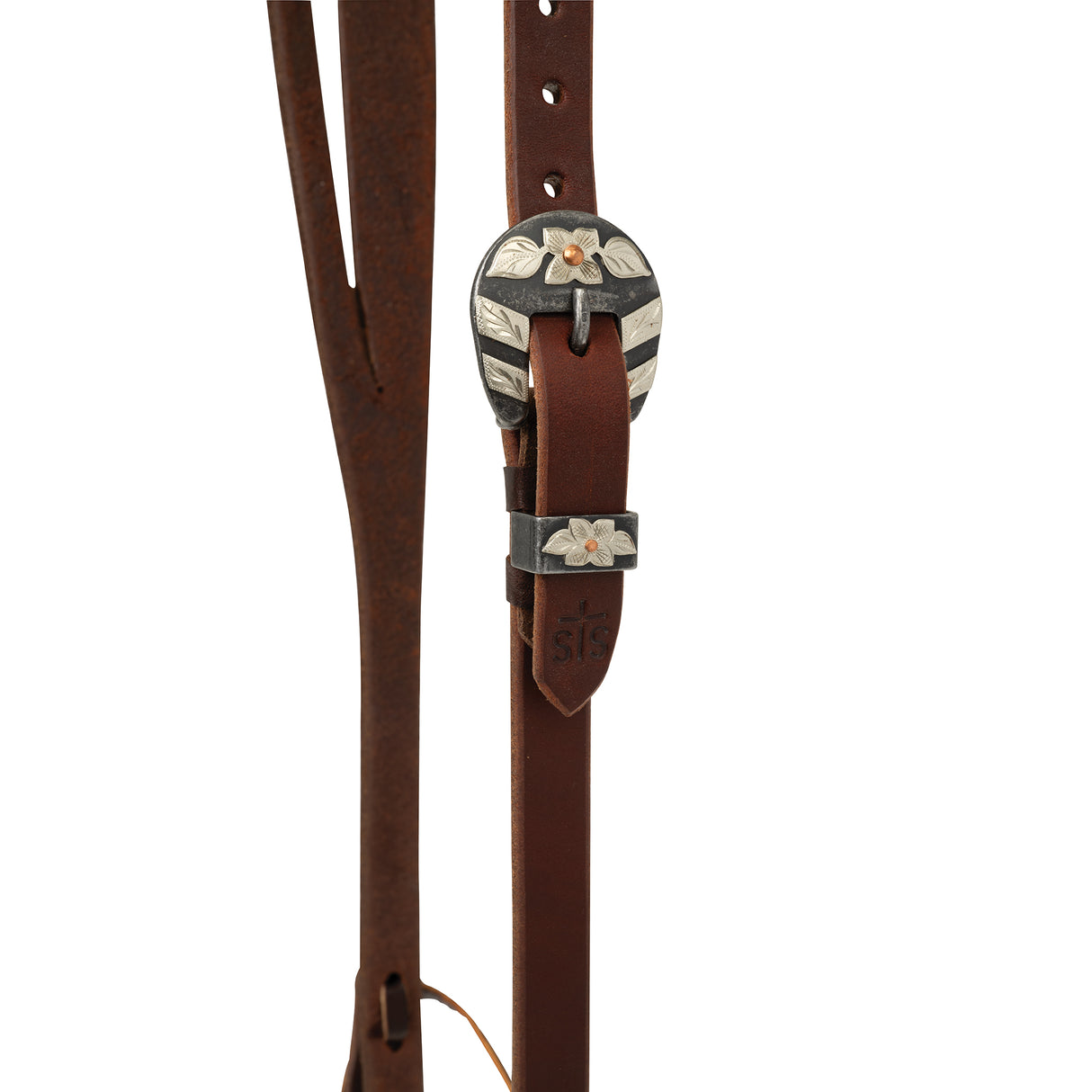 STS Ranch Signature Tack Harness Leather Split Ear Headstall, 3/4"