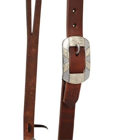 STS Ranch Signature Tack Harness Leather Split Ear Headstall, 1"