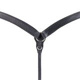 Black Leather Contoured Ring-in-Center Breast Collar