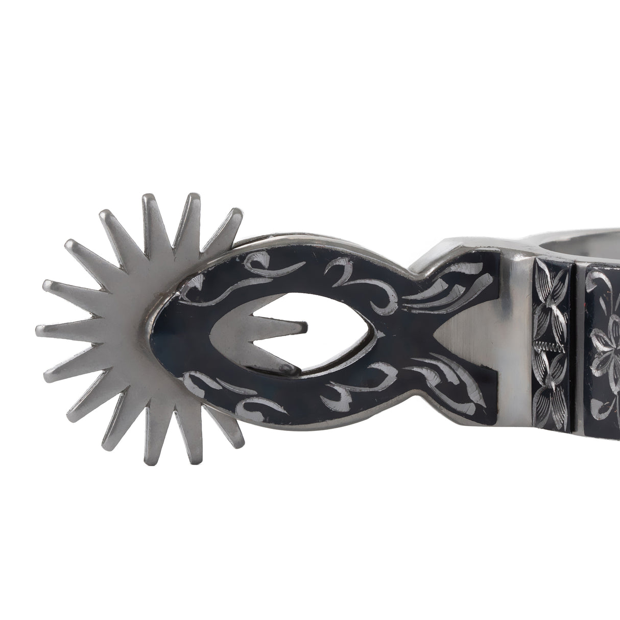 Ladies' Floral Chihuahua Spur, Brushed Stainless Steel