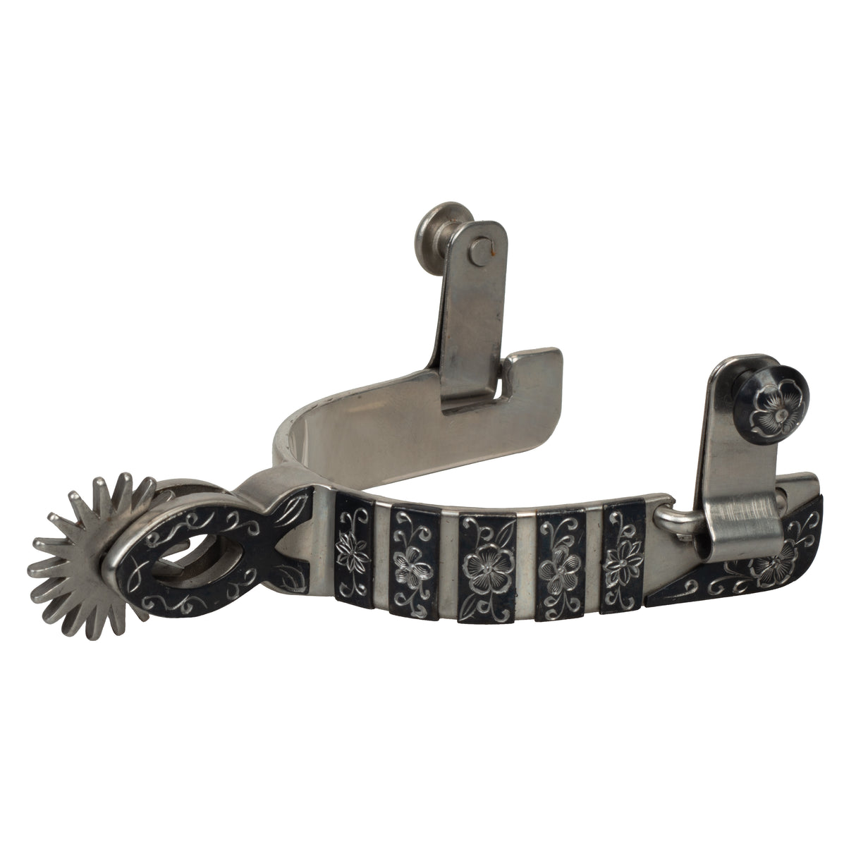 Ladies' Floral Chihuahua Spur, Brushed Stainless Steel