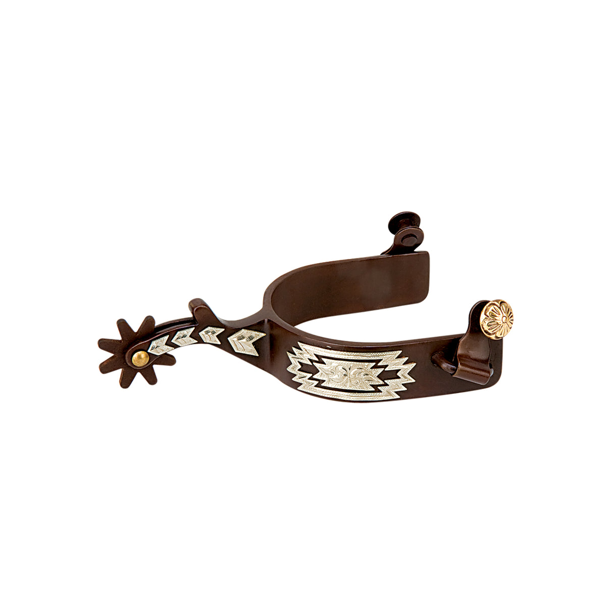 Mens Spurs with Engraved German Silver Trim