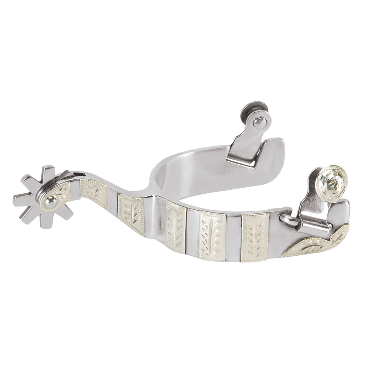 Mens Spurs with Engraved German Silver Trim
