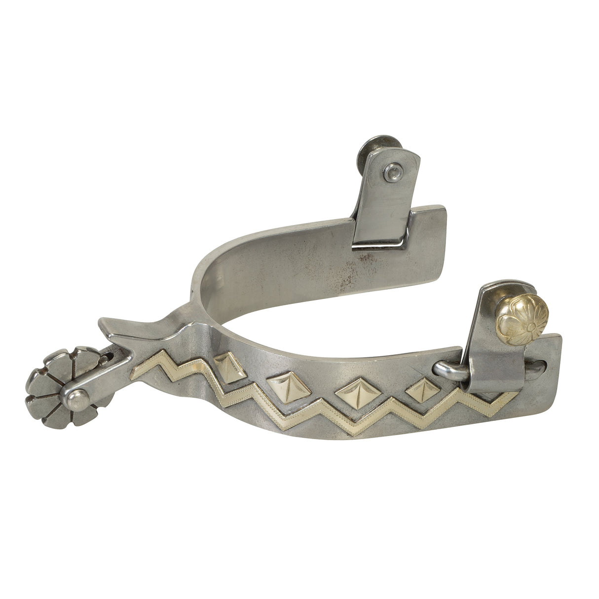 Mens Spur with German Silver Trim