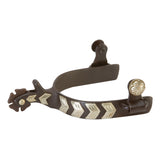 Mens Show Spurs with German Silver Chevron Trim