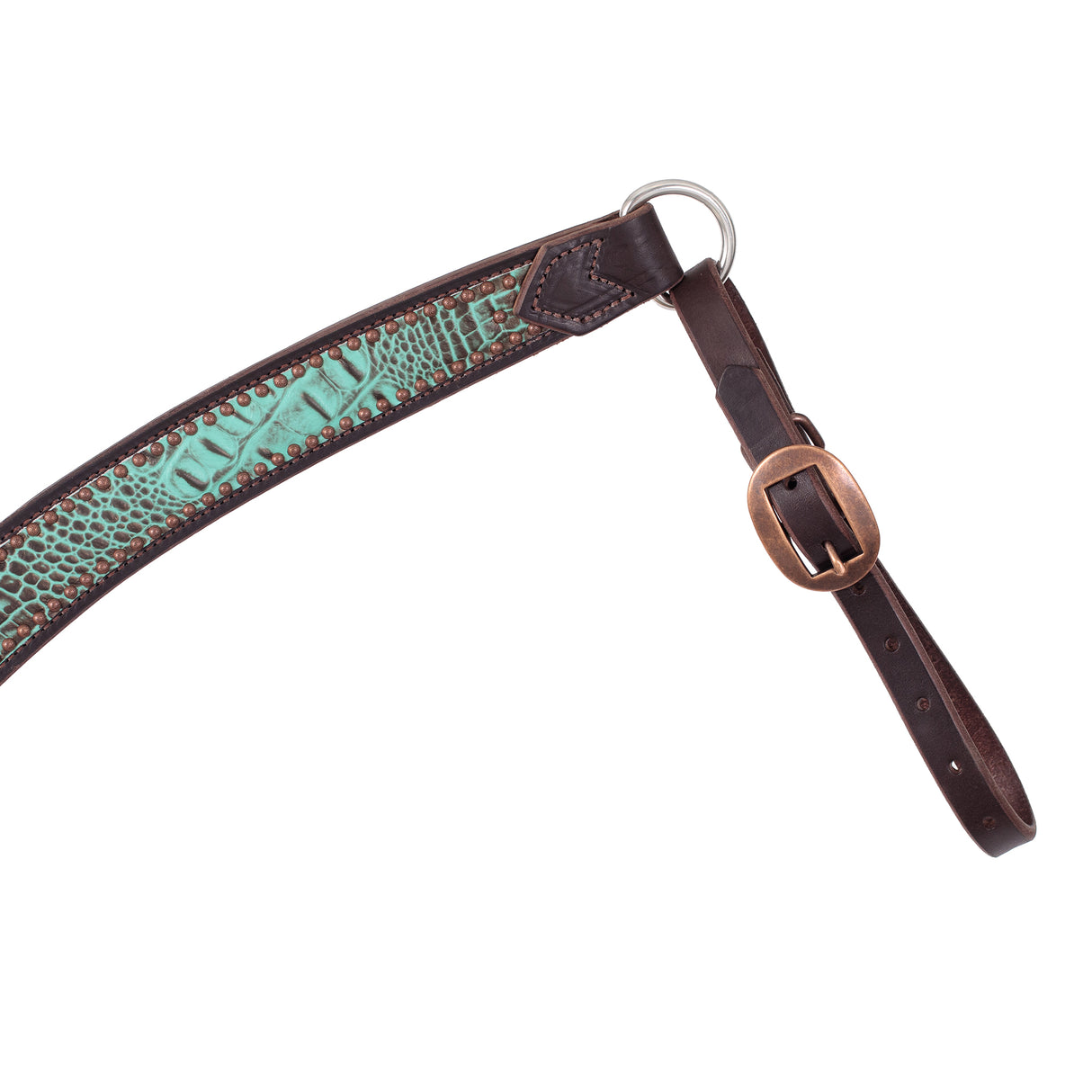 Turquoise Croc Contoured Breast Collar