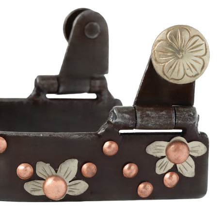 Ladies' Spur with German Silver Floral Trim and Copper Dots